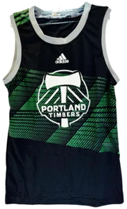 adidas Mens Portland Timbers Evolution Poly Tank Top Black & Green Small - Picture 1 of 7