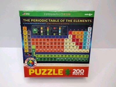 Eurographics Kids The Periodic Table of the Elements 200 Piece Jigsaw Puzzle New - Image 1 of 4