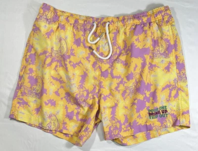 Pantalones Cortos Para Hombre Talla L Brillante Cordón Amarillo Pastel Pascua Primavera Bañador  Foto 1 de 4