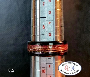 Ring Uni-Sex Feueropal, Kupfer & Harz bildet Organit zur Reinigung der Körperenergie - Bild 1 von 4