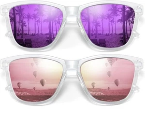 Polarized Sunglasses for Mens Womens Retro Mirror Lens Polarized UV400 - Picture 1 of 4