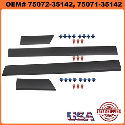 4 PCS Fit For Toyota FJ Cruiser 2007-2014 Outside Driver& Passenger Door Molding - Imagem 1 de 4