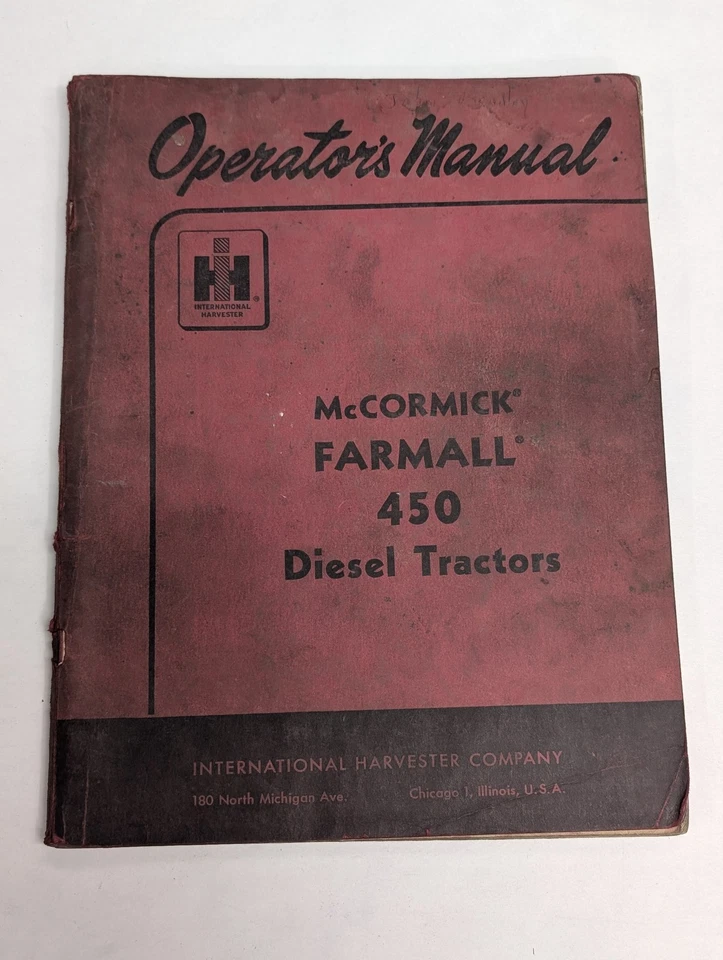 INTERNATIONAL IH MCCORMICK FARMALL 450 TRACTORES DIÉSEL MANUAL DEL OPERADOR DEL PROPIETARIO Foto 1 de 1