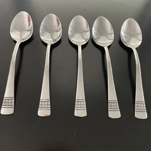 Utica Richfield Stainless Steel Tablespoons Set Of 5 Korea Vintage MCM - Picture 1 of 6
