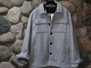 Robert Graham Wool Shirt Jacket Coat Stone Gray New XX-Large XXL - Picture 1 of 9