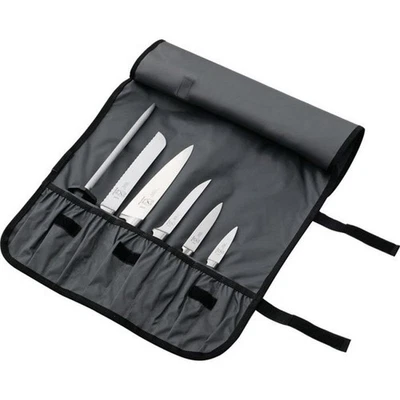 Mercer Black 20.25" x 5" x 1.25" 600D Polyester Knife Roll - M30007M - Image 1 of 2