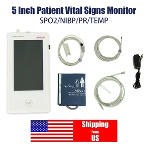 5" Patientenmonitor Multiparameter SPO2 NIBP PR TEMP tragbar Vitalzeichen Ambulan - Bild 1 von 8