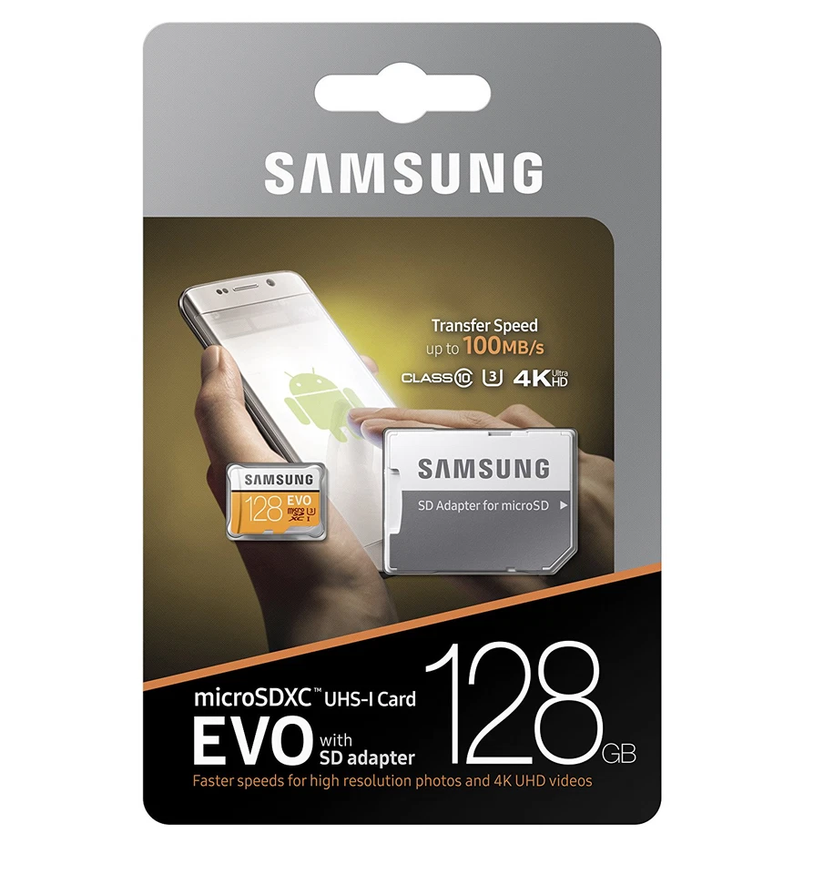 Samsung Micro SD Card 128GB EVO SD Speed 100MBs for Camera Video Games Phone OEM - Image 1 of 2