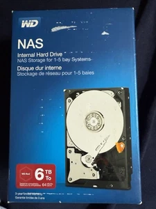 Kit de vente au détail de disque dur interne NAS WD 6 To rouge SATA III 3,5" WDBMMA0060HNC-NR NEUF scellé - Photo 1/2