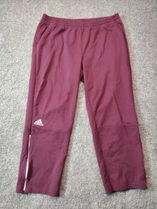 Adidas Sweatpants Mens XXL Red Squad Pants Zip Soccer Joggers Climalite Track 2X - Picture 1 of 13