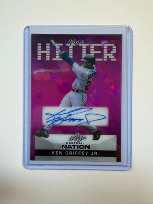 Hoja Nación de Béisbol 2024 Ken Griffey Jr. Cristal púrpura Pure Hitter automático/6 Foto 1 de 4