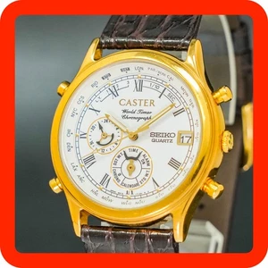 Vintage 1998 [MINT] SEIKO CASTER World Timer 6M15-7030 Chronograph Men Watch - Picture 1 of 18