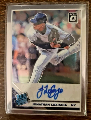 2019 Donruss Optic Rated Rookie Signatures Jonathan Loaisiga Auto RC - Image 1 of 2