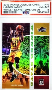 📈 LIME GREEN LeBRON JAMES /149📈 PSA 8 2019 DONRUSS OPTIC WINNER STAYS PRIZM 10 - Bild 1 von 1