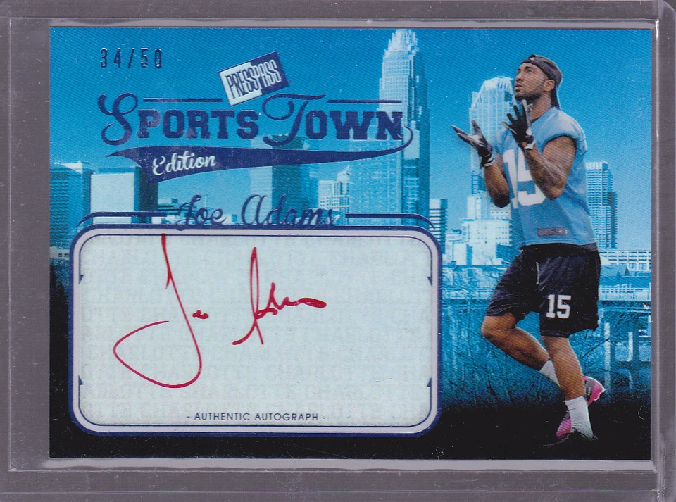 2012 Press Pass SportsTown Blue Red Ink #STJA Joe Adams SP Auto 34/50 - Image 1 of 1