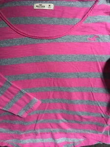Hollister 3/4 Sleeve Striped T-shirt w/Glitter Women’s Size Med - Bild 1 von 4