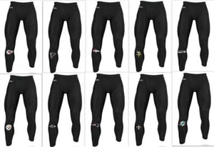 Zubaz NFL Men's Solid Black Leggings, Various Teams and Sizes C1 1564 to 1573 - Picture 1 of 22