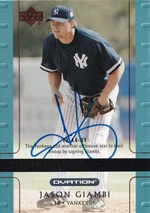 JASON GIAMBI SIGNED AUTO'D 2002 UPPER DECK OVATION CARD #103 NEW YORK YANKEES - Picture 1 of 3