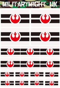 1/18 1/16 3.75" FIGURAS ESCALA STAR WARS LA ALIANZA REBELDE BANDERAS CALCOMANÍAS - Imagen 1 de 1