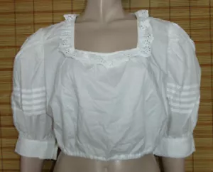 WEISSE DIRNDLBLUSE - TRACHTENBLUSE - SPITZE - COTTON - GR. 46 - Bild 1 von 1