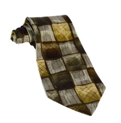 Corbata de seda marrón, dorada, negra Jerry Garcia con vistas al desierto # 15 Foto 1 de 2