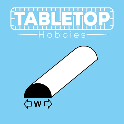 ABS Styrene Semicircle Half Round Beading Section Strip Model 1-5mm Diameter - Image 1 of 4