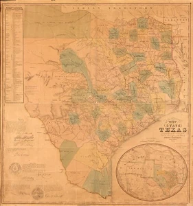 A4 Reprint of American Cities Towns States Map Texas - Picture 1 of 1