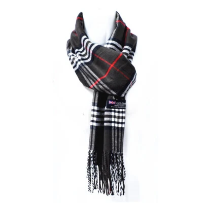 Mens Womens Winter Warm 100% CASHMERE Scarf Scarves SCOTLAND Made Plaid Wool - Image 1 of 4