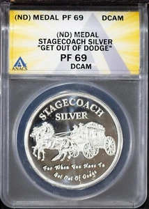 ND Silver Stagecoach Get Out of Dodge PF69DCAM ANACS # 7673890 + Bonus - Picture 1 of 2