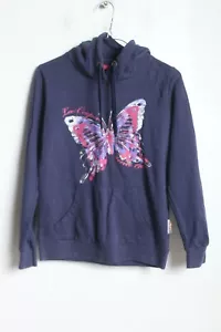 Lee Cooper Womens Butterfly Print Hoodie - Navy - Size 8 (VS1) - Picture 1 of 3