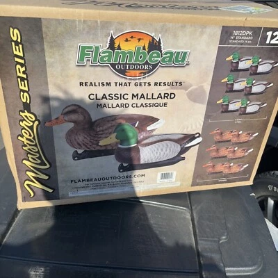 Flambeau Outdoors 12pk Master Series Mallard Duck Decoys 6 Drakes,6 Hens Hunting - Image 1 of 3