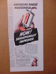 1948 OLIO 3 IN UNO America's Finest Household Oil pubblicità stampa d'epoca arte - Foto 1 di 1