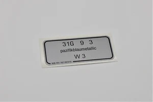 Aufkleber Pazifikblaumetallic - Porsche Farbcode 31G - Bild 1 von 1