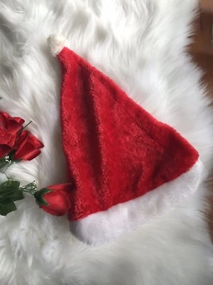 Santa Christmas Xmas Hat $4 EXPRESS One Size Red White Pom Pom Cap Costume Fluff - Image 1 of 3