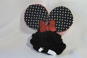Disney Ears (new) MINNIE MOUSE - 2 - PONYTAIL HOLDER W/ EARS - BLUE & PINK  - Picture 1 of 2