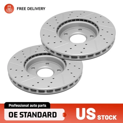 Front Drilled Disc Brake Rotors Set for Ford Focus 2012 - 2018 C-Max 2013 - 2018 Foto 1 de 4