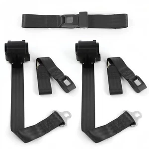 Chevy Truck 1967 - 1972 Standard 2pt BK Retractable Bench Seat Belt Kit - 3 Belt - Picture 1 of 8