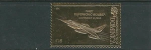Dominica 1978 Aviazione' Primo Supersonic Bombardiere Hustler 596m Oro Lamina VF - Foto 1 di 1