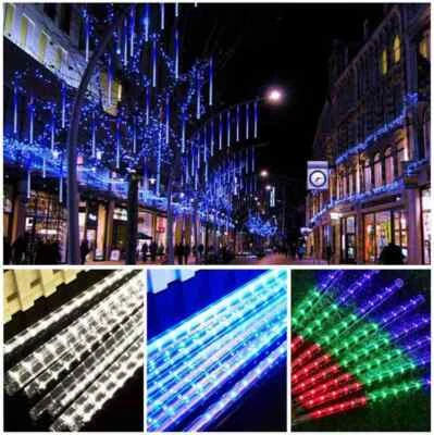 Cadena de luces LED solares para lluvia de meteoros al aire libre Halloween fiesta Xams árbol decoración Foto 1 de 4