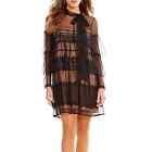 Gianni Bini Tiered Black Mesh Lace Cocktail Dress Size S Small Women's Nwt