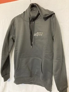 Drawstring Thermal Hoodie Dark Grey Men Cartoon & Letter Graphic- NEW - Picture 1 of 6