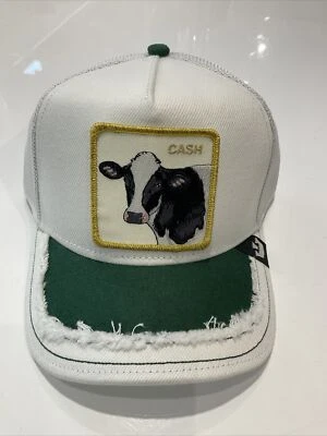Sombrero de Camionero Goorin Bros The Farm Vaca Sedosa Blanco/Verde - Nuevo Con Etiqueta Foto 1 de 4