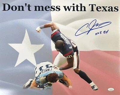 Andre Johnson Signed Autographed 16x20 Photo HOF 24 JSA Houston Texans Flag 3 - Image 1 of 2