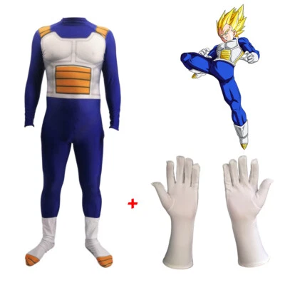 Dragon Ball Z Vegeta Jumpsuit + Gloves 2 Pcs Set Costume For Halloween Cosplay - Image 1 of 4