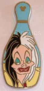 Disney Pin Cruella Dalmatians Bowling Pin Villains DLR 2008 Hidden Mickey 65472 - Picture 1 of 1