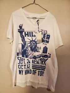 hilfiger denim white tshiry graphic logo LIBERTY NEW YORK NWT with BLING WOW! - Picture 1 of 6