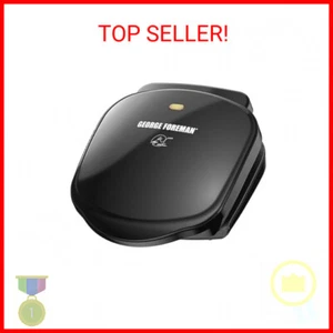 George Foreman 2-Serving Classic Plate Electric Indoor Grill and Panini Press, B - Picture 1 of 2