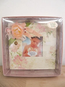 NEW Russ Floral Pink Rose “Talula Rose” Decorative Stone 4”x4” Photo Frame - Picture 1 of 5