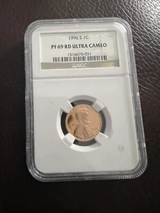 1996 s 1cent Lincoln Penny Graded NGC PF69 RD Ultra Cameo - Picture 1 of 2