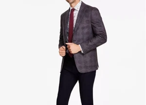 Neu Bar III Herren Slim-Fit grau Strick Blaze braun Jacke 36R Sport Mantel - Bild 1 von 6